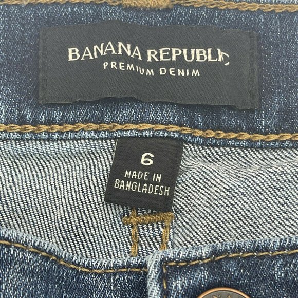 Banana Republic Jean Shorts Womens Size 6 Dark Wash Cut Off Casual Summer *Read* - Picture 5 of 12
